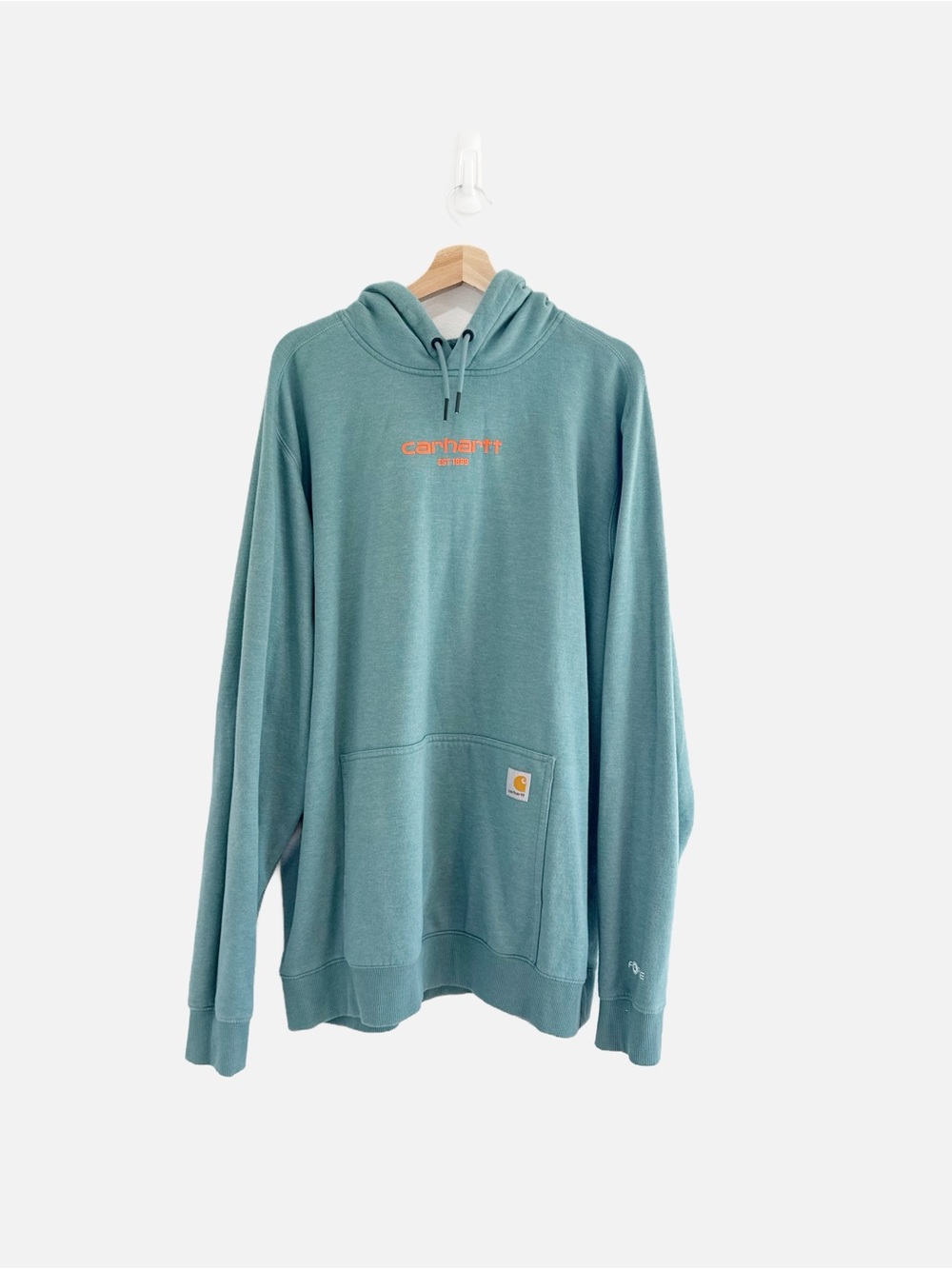 Carhartt Force Men’s XL Tall Hoodie Sweatshirt Teal Relaxed Fit Pullover Sz XLT